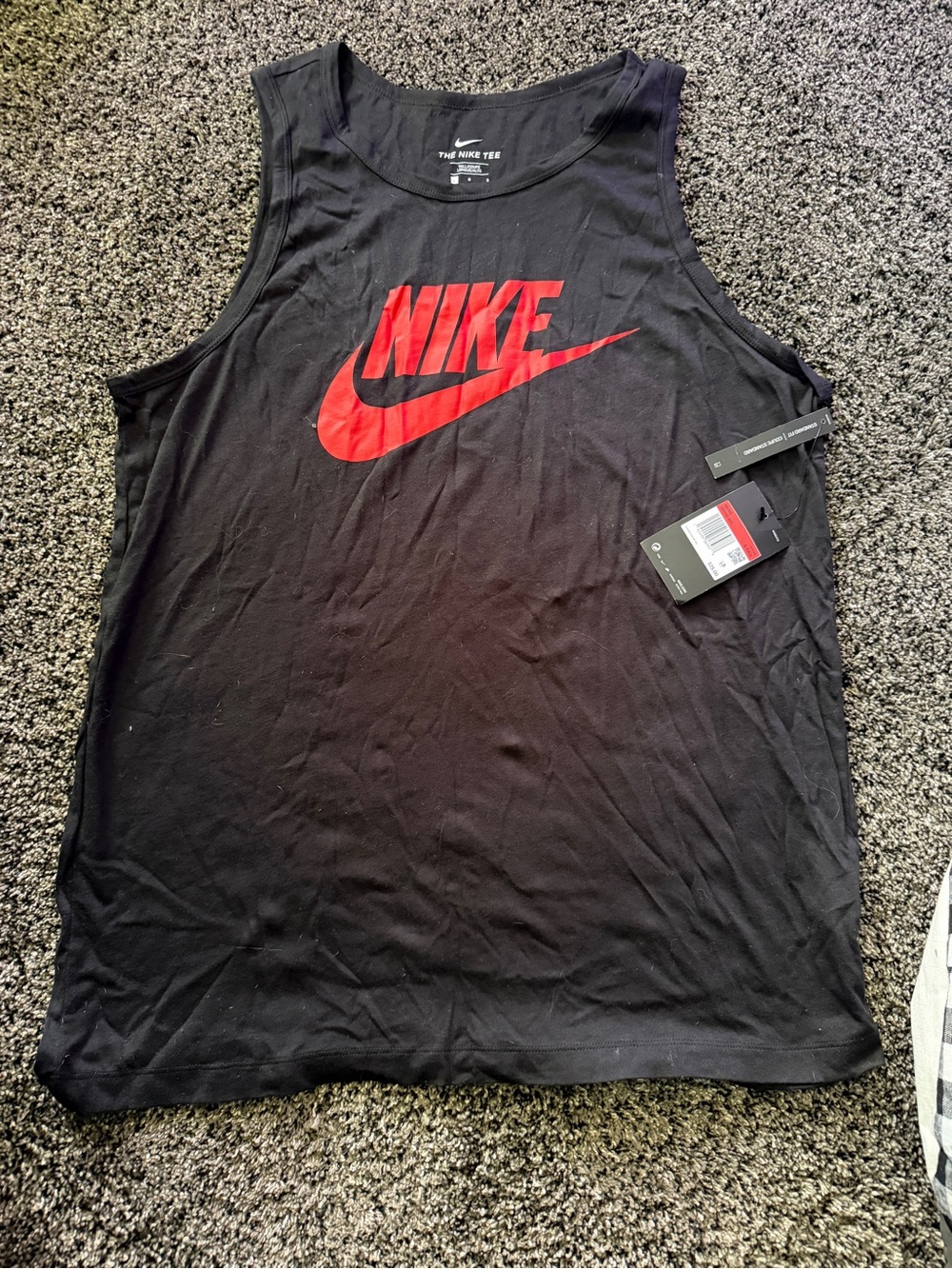 Nike Black Tank with Red Swoosh Logo
